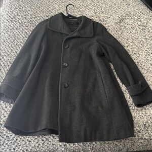 Ellen Tracy Charcoal Wool/Angora Pea Coat